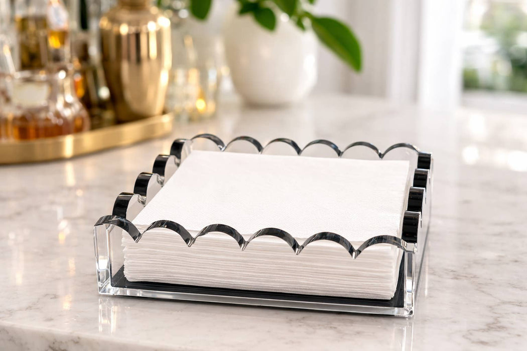 Slate Scalloped Cocktail Napkin Holder