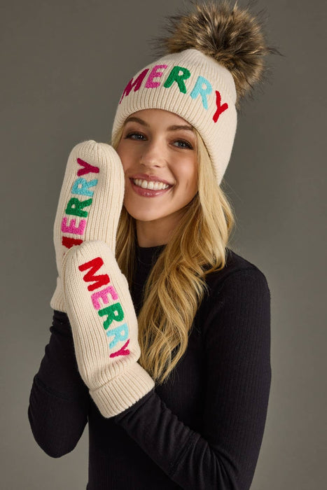Beige Merry Pom Hat