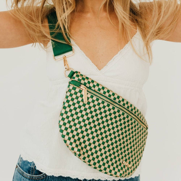 Westlyn Woven Bum Bag | Checkered Black