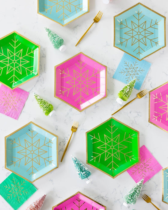 Foiled Snowflake Cocktail Napkin