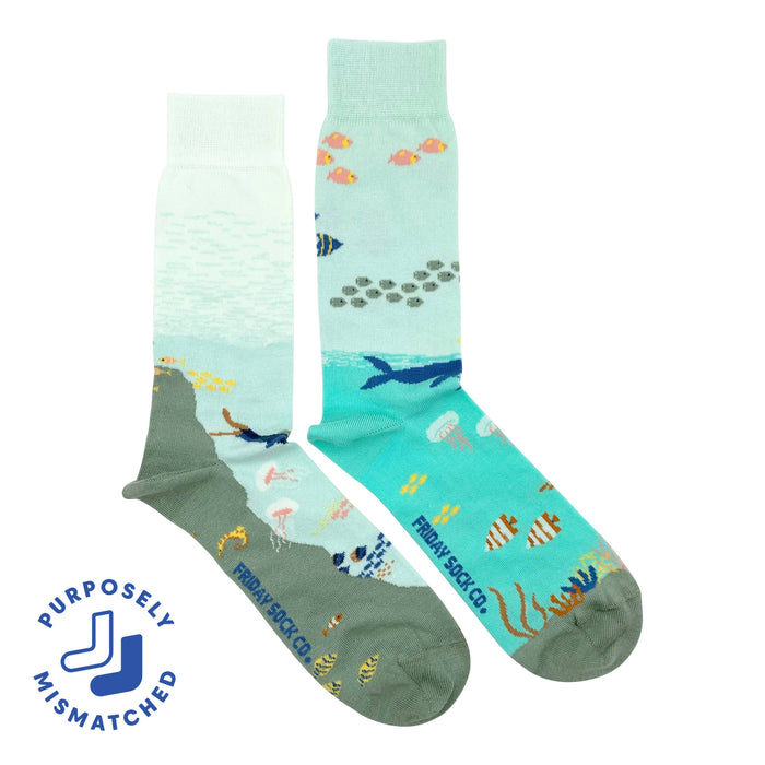 Underwater Mismatched Men's Sock