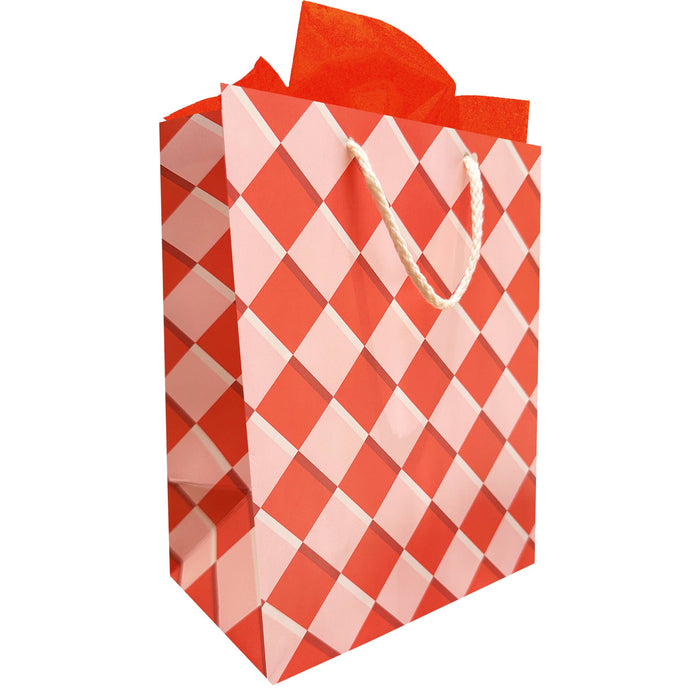 Tangy Red Checker Gift Bag