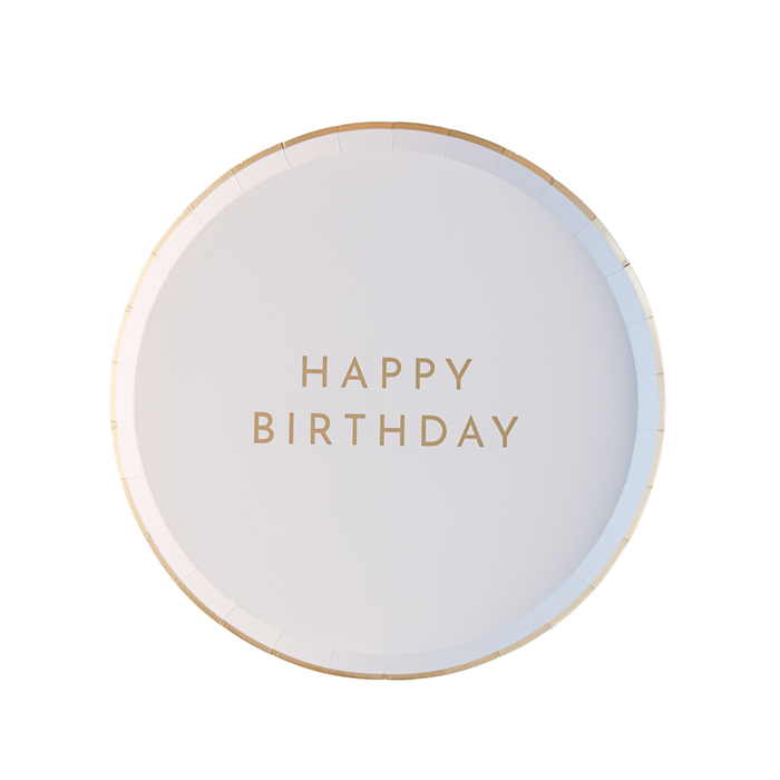 WHITE & GOLD HAPPY BIRTHDAY SMALL PLATES