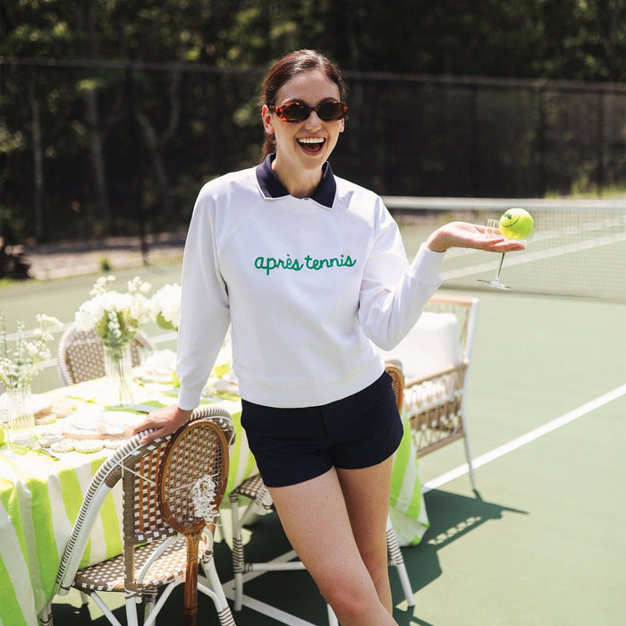 White  Apres Tennis Sweatshirt