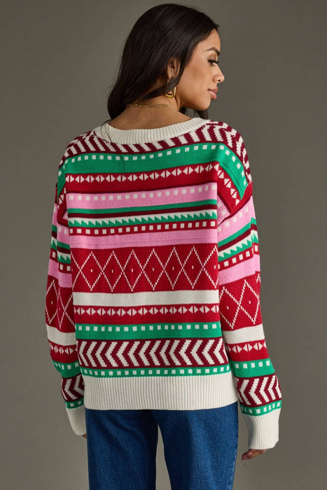 Multicolored Winter Pattern Sweater