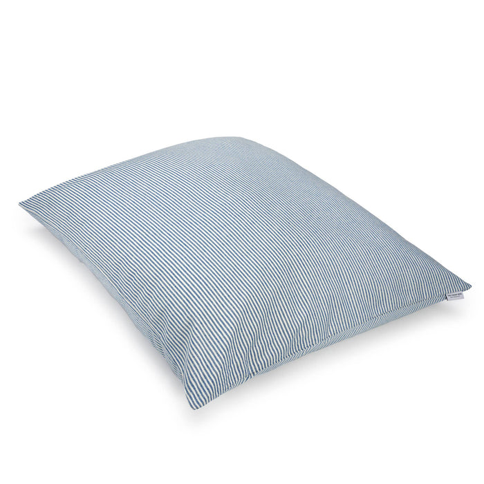 Lake Blue Stripe Dog Bed: Memory Foam / Medium