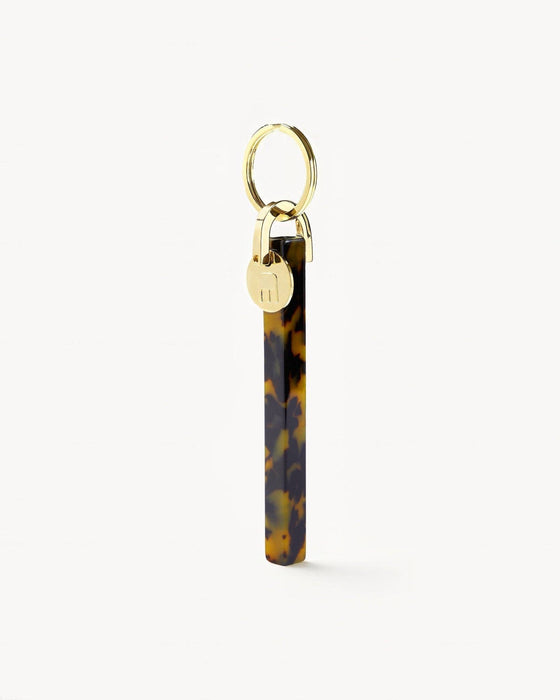 Bar Keychain in Classic Tortoise | Gold