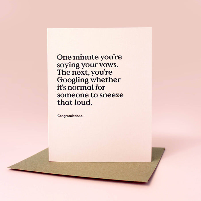 Sneeze That Loud Wedding Card