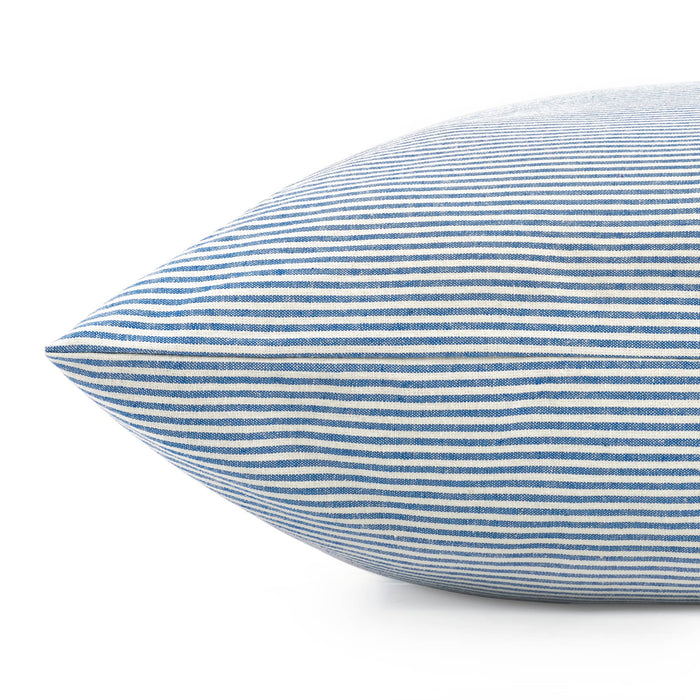 Lake Blue Stripe Dog Bed: Memory Foam / Medium