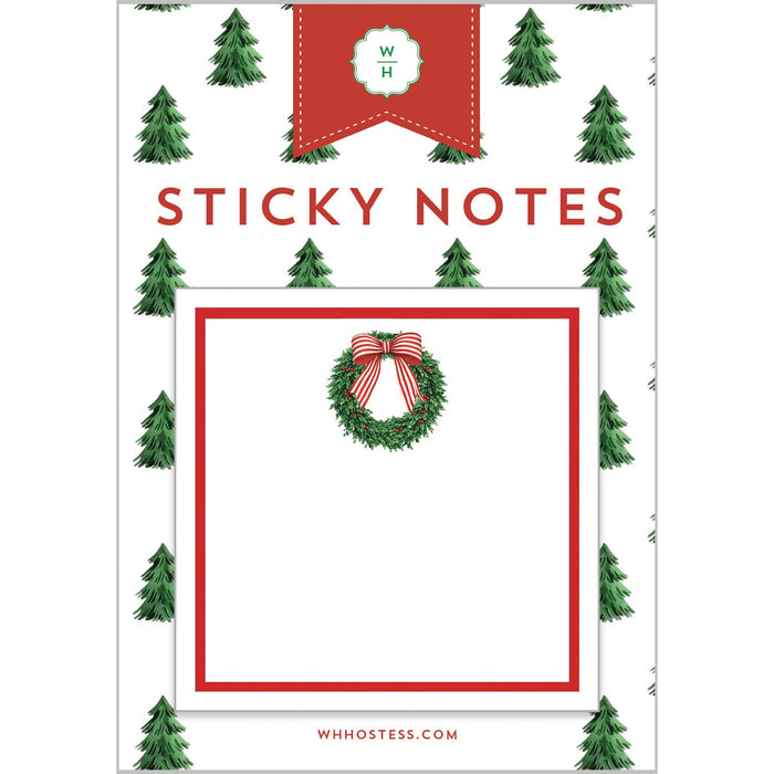 Wreath w/Bow Sticky Notes