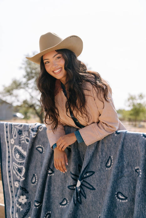 Vintage Blue Bandana Blanket: Original