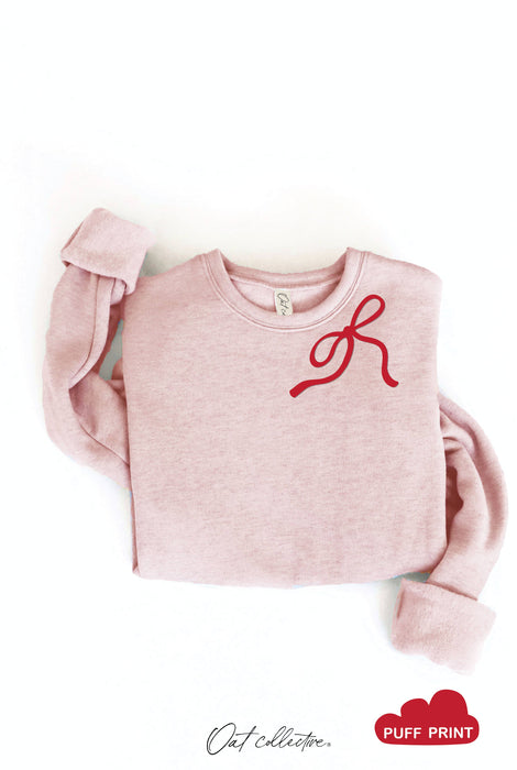 Ribbon Bow Sweatshirt | Rose