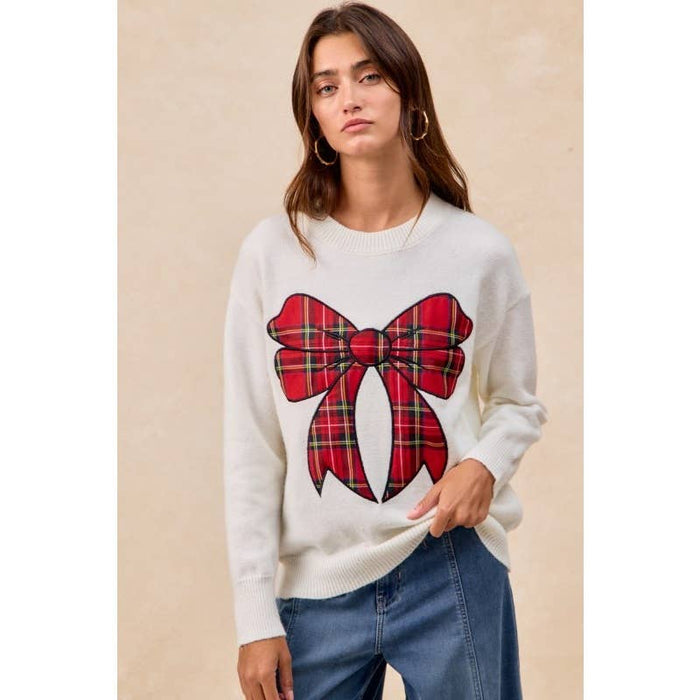 Plaid Bow Sweater