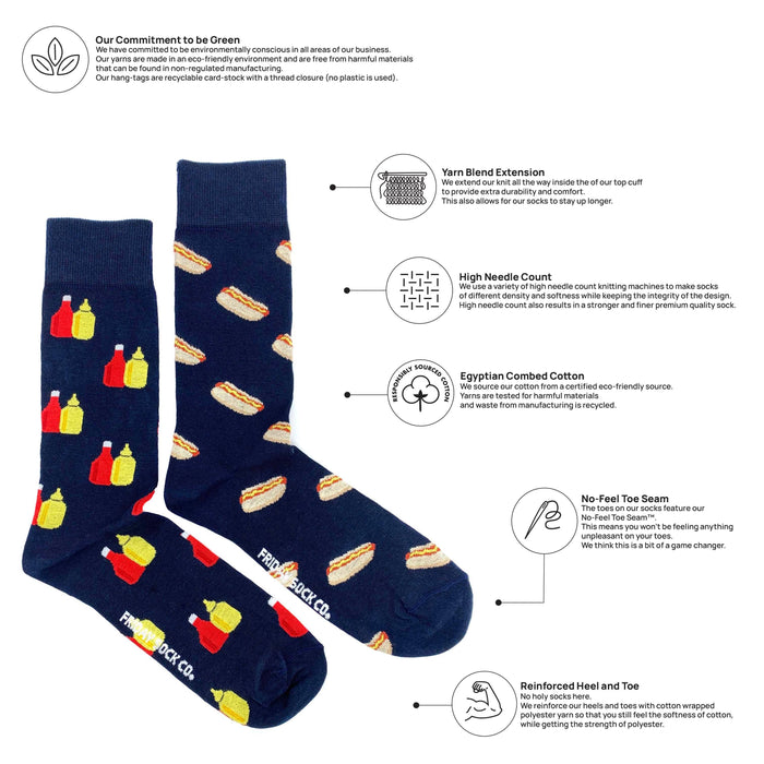 Mustard, Ketchup & Hot Dog Men's Socks