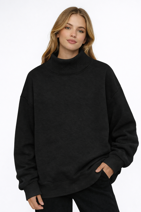 Gary Rocky River Mock Neck Loose Sweatshirt