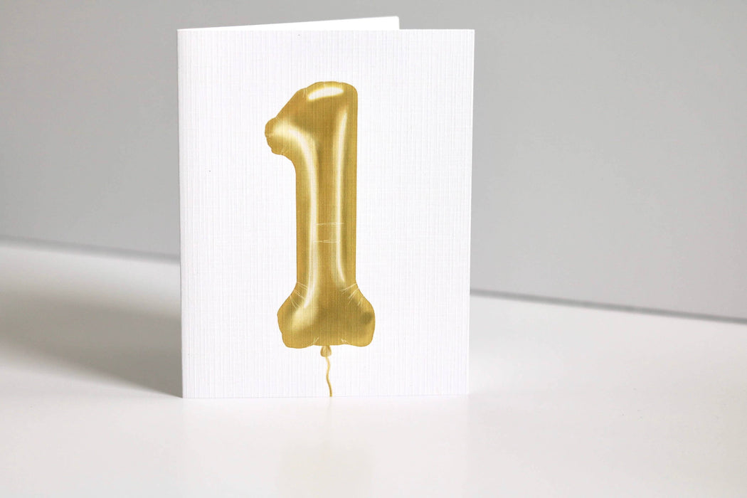 Gold Foil Balloon First Card
