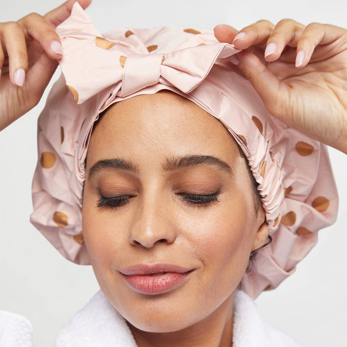 Luxury Shower Cap | Blush Dot