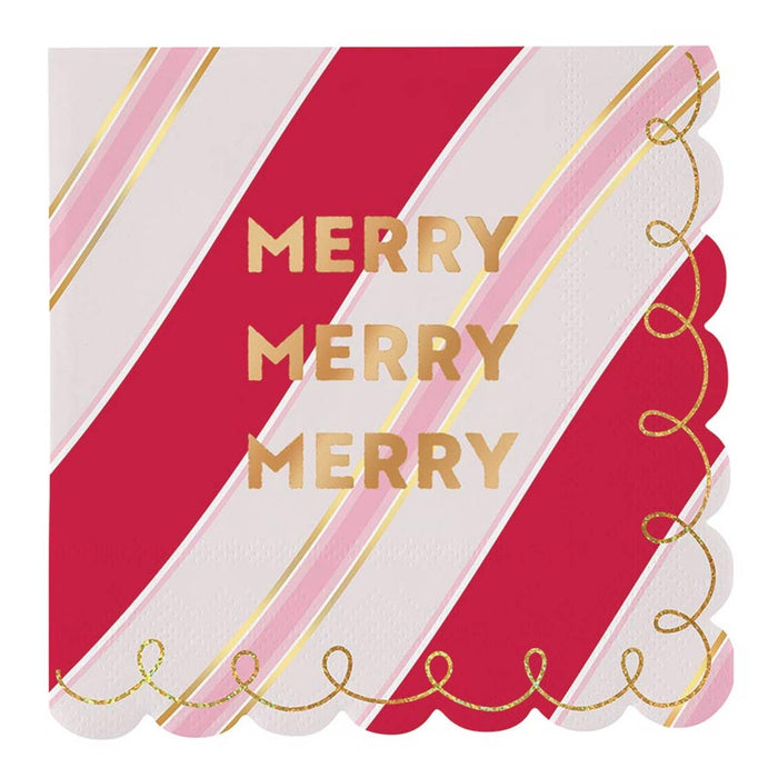 Merry Scallop Bev Napkins
