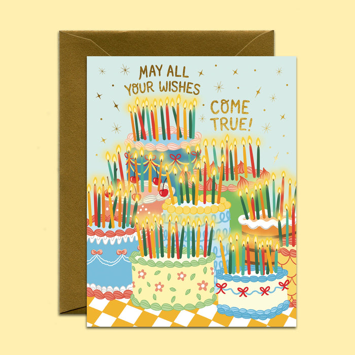 Retro Vintage Birthday Cakes Card