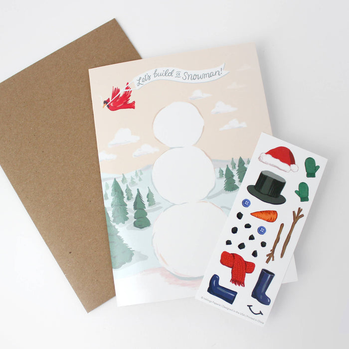 Sticker Scene Card | Build a Snowman