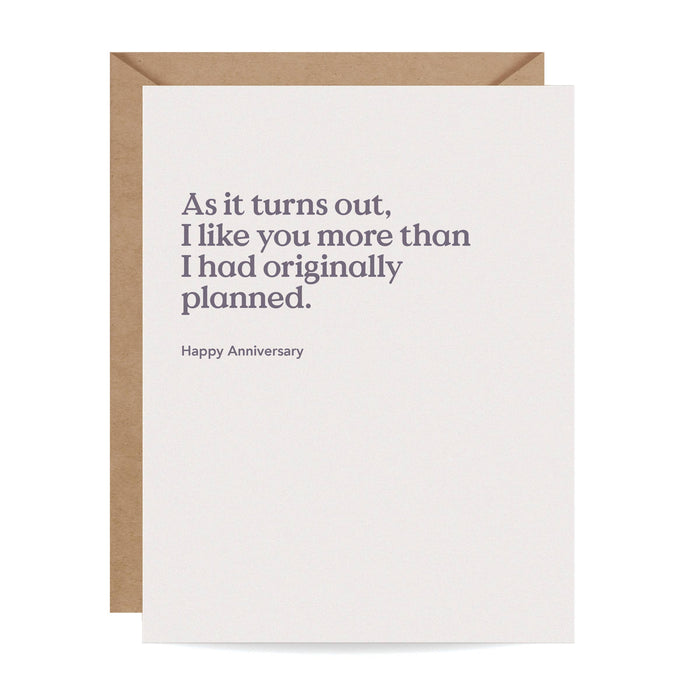 As It Turns Out Anniversary Card