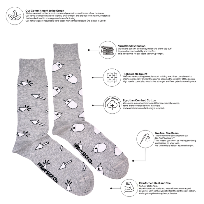 Mouse & Cursor Mismatched Men's Socks