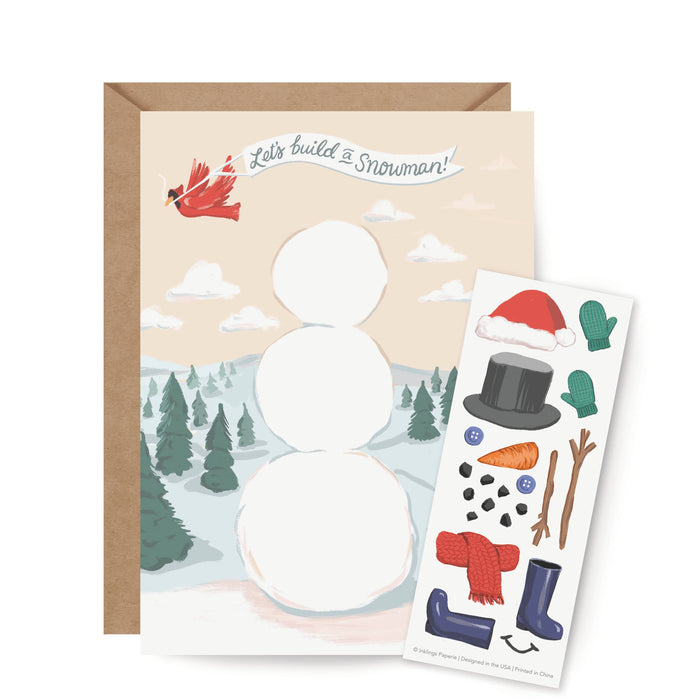 Sticker Scene Card | Build a Snowman