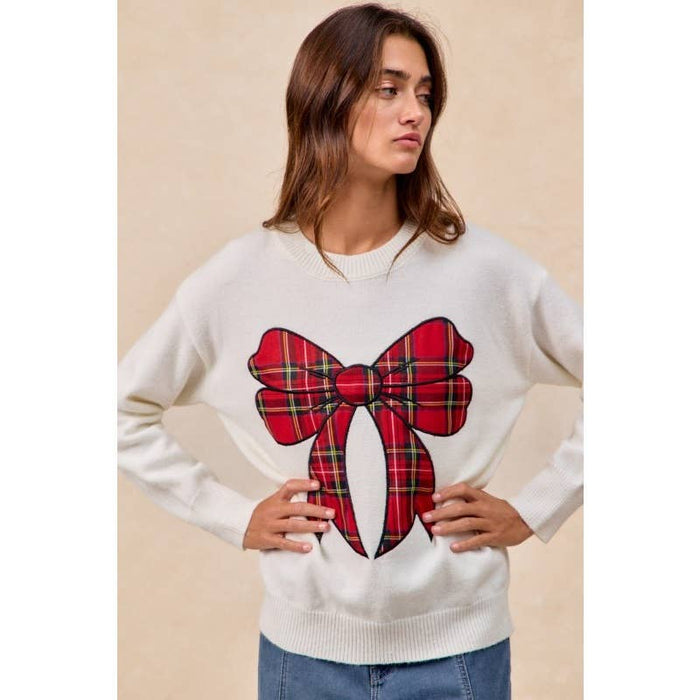 Plaid Bow Sweater