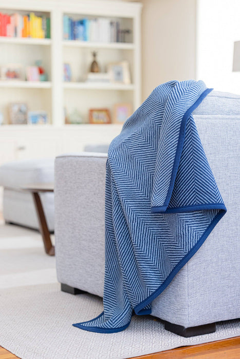 Harborview Herringbone Navy Blanket Original