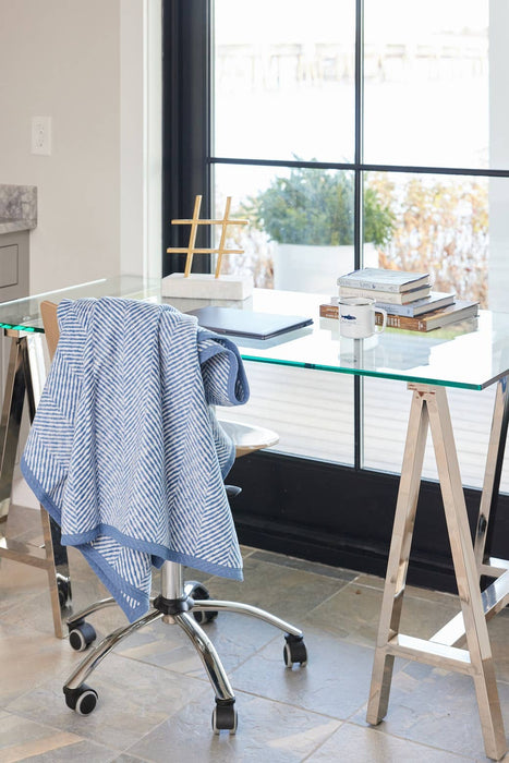 Harborview Herringbone Cornflower Blanket Original