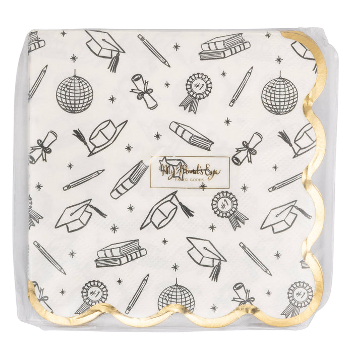 Grad Icon Foil Cocktail Napkin