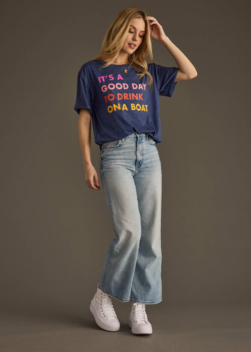 Navy Drink On A Boat Tee