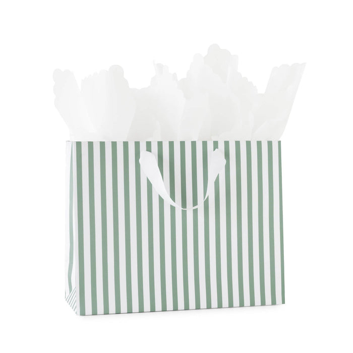 Dark Green Stripe Large Gift Bag