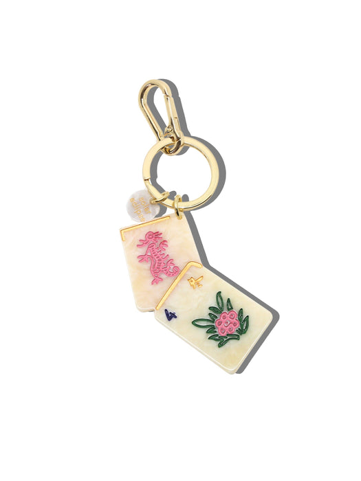 Flower Mahjong Bag Charm + Keychain