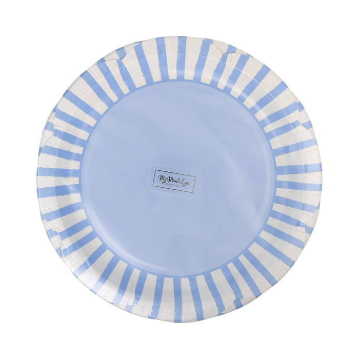 Blue Striped 9" Scallop Plate