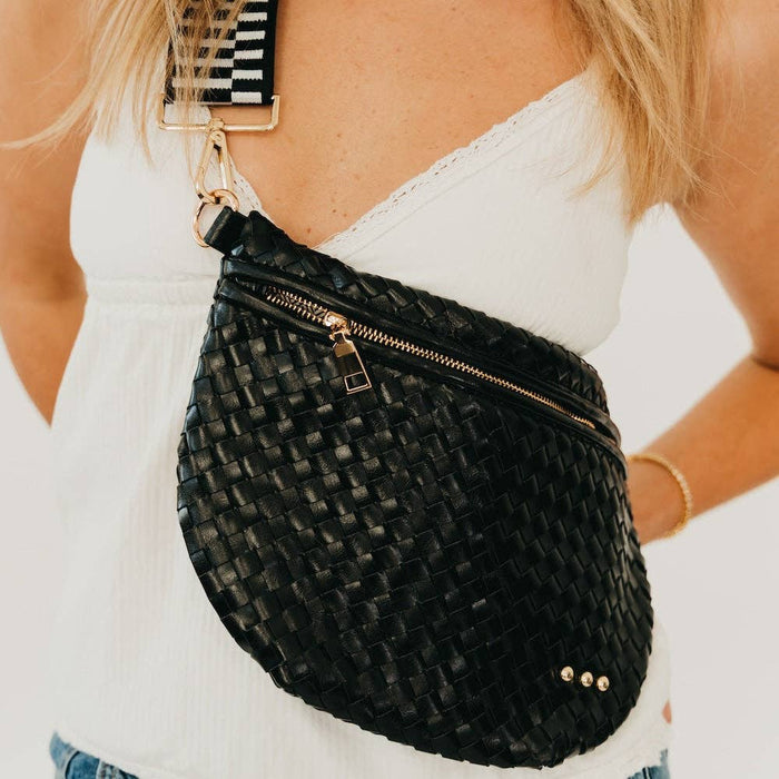 Westlyn Woven Bum Bag | Checkered Black