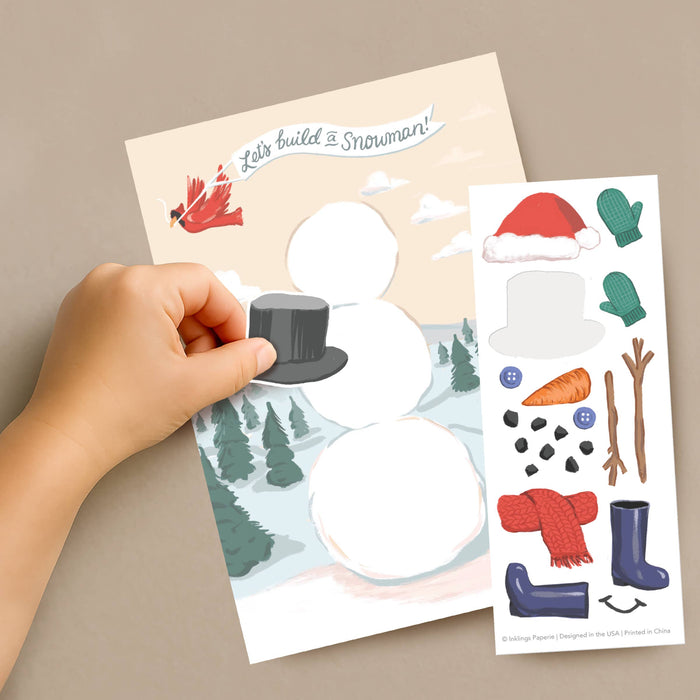 Sticker Scene Card | Build a Snowman