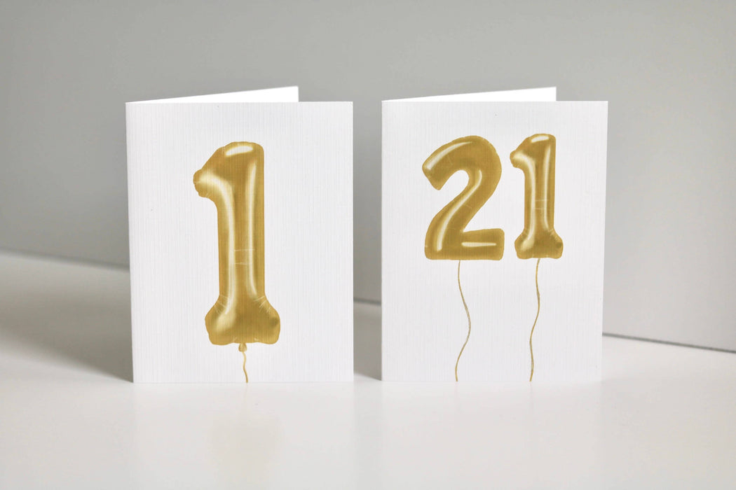 Gold Foil Balloon First Card
