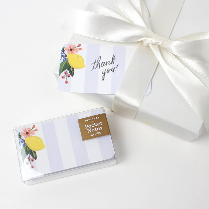 Lemon Stripe Pocket Notes