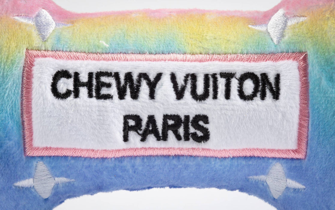 Mini Pink Ombre Chewy Vuiton Bone Dog Toy