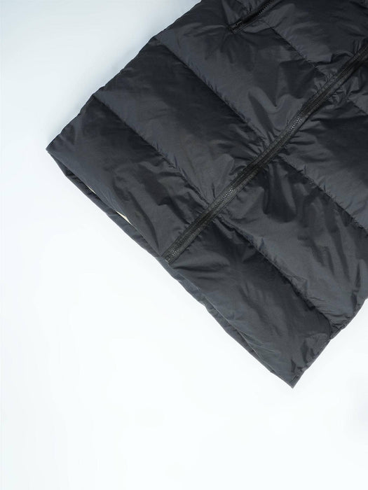 Black Hooded Long Vest Jacket