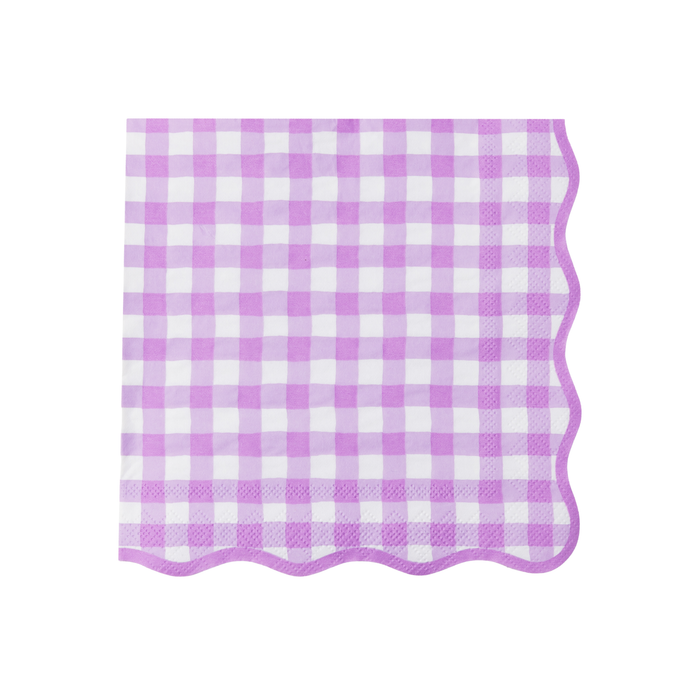 LILAC GINGHAM DINNER NAPKINS