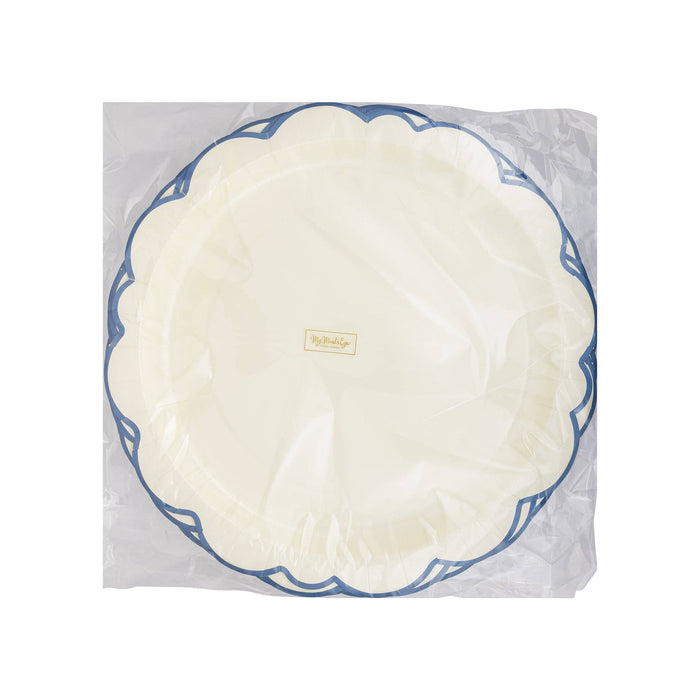 Pembroke Cream w/Blue Edge 12" Plate