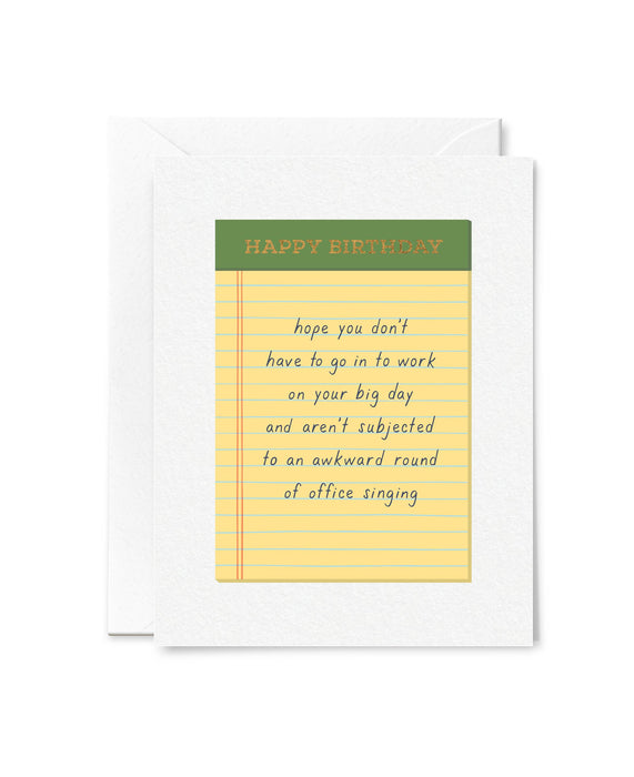 Legal Pad Birthday Card