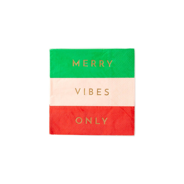 Merry Vibes Only Cocktail Napkin