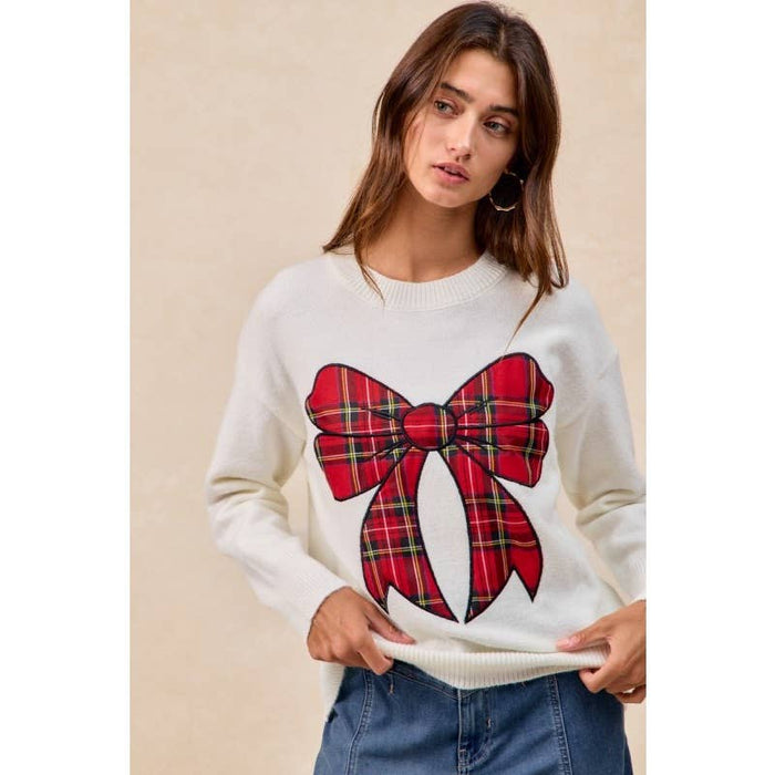 Plaid Bow Sweater