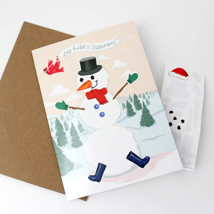 Sticker Scene Card | Build a Snowman