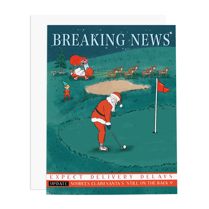 Santa Golfing Card