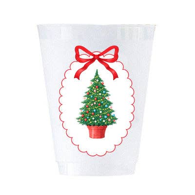 Christmas Tree Plaque Cups | Set of 8