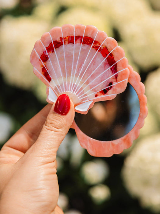 Sunset Seashell Compact Mirror